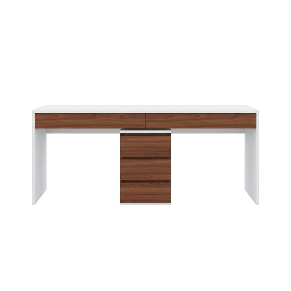 White 3-Piece Home Office Desk Set With Multi-Purpose Storage And Modern Design