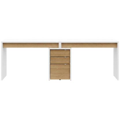 White 3-Piece Home Office Set With Multi-Purpose Storage And Desks
