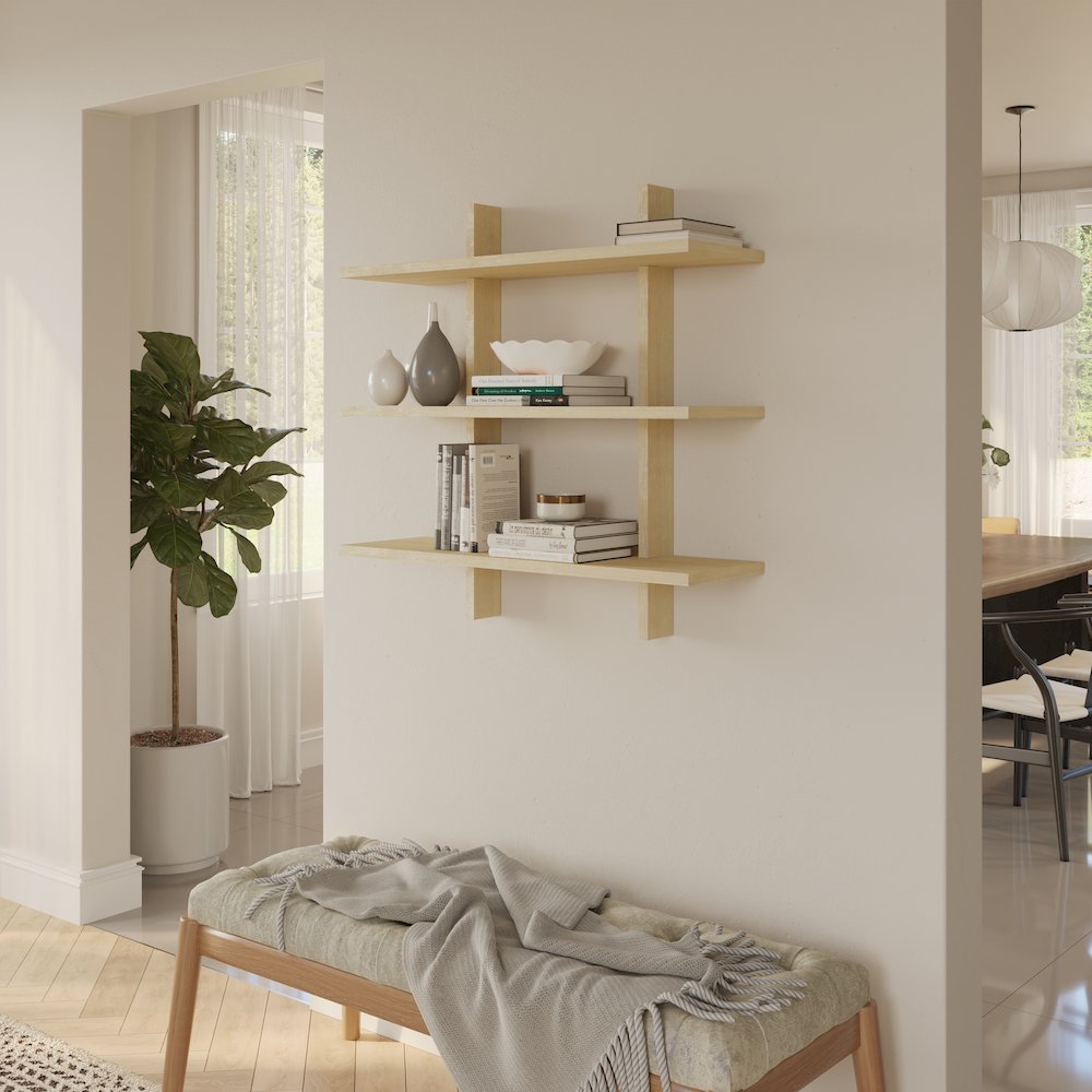 Modular wall shelving system