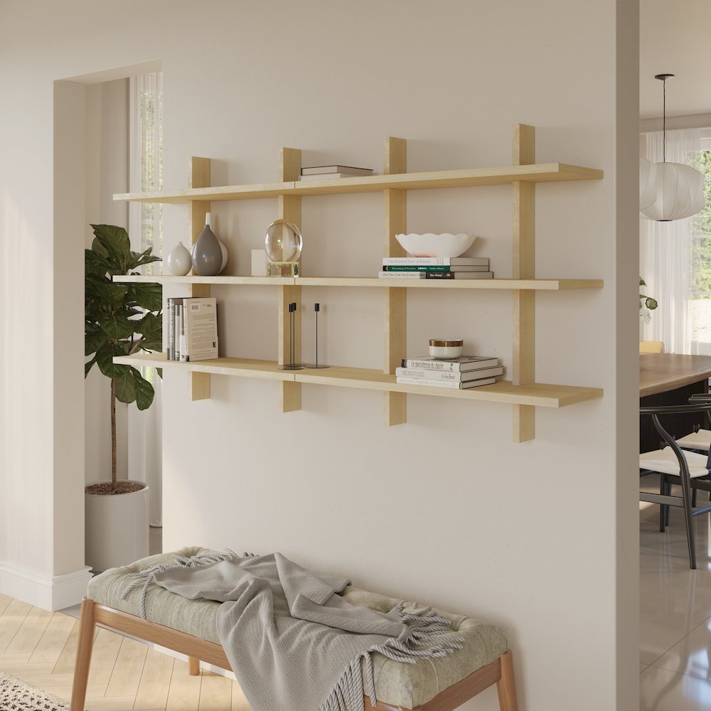 Modular wall shelving system