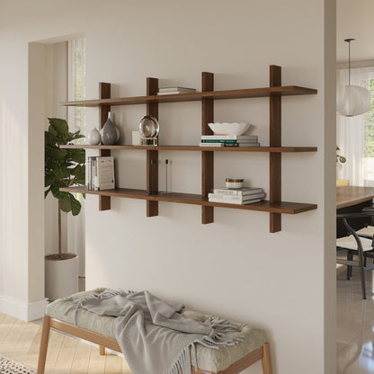 Modular wall shelving system