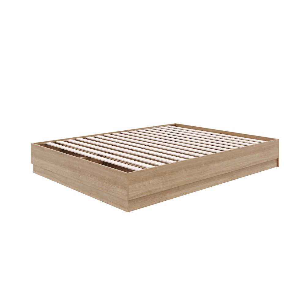 Milano Platform Bed Frame In Brown Oak