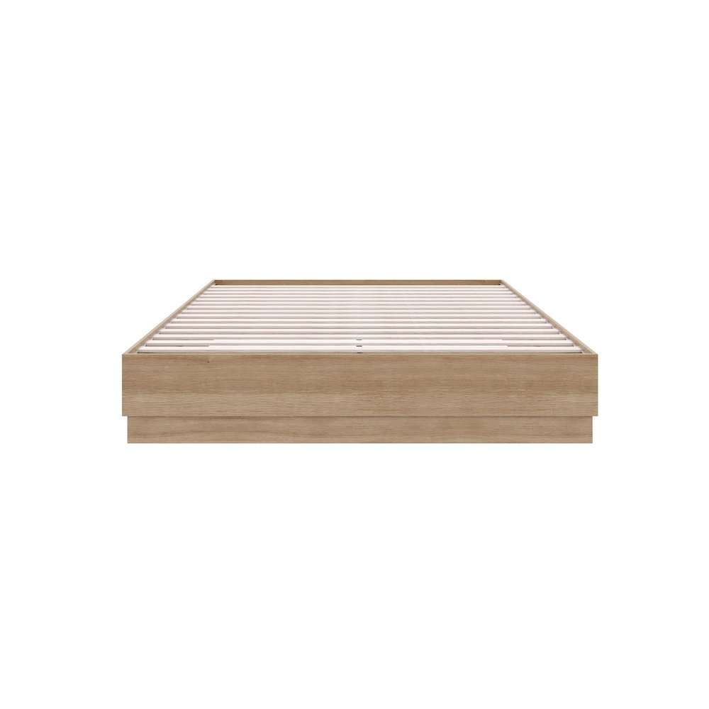 Milano Platform Bed Frame In Brown Oak