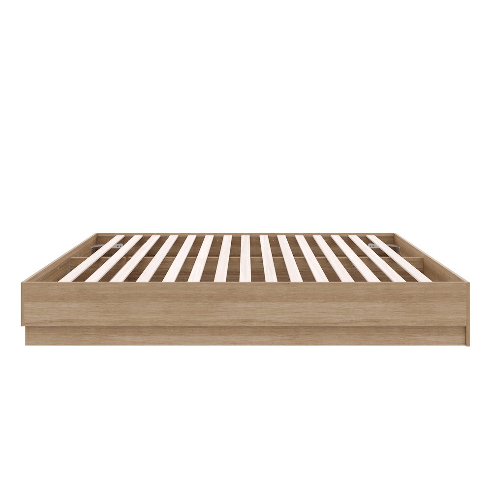 Milano Platform Bed Frame In Brown Oak