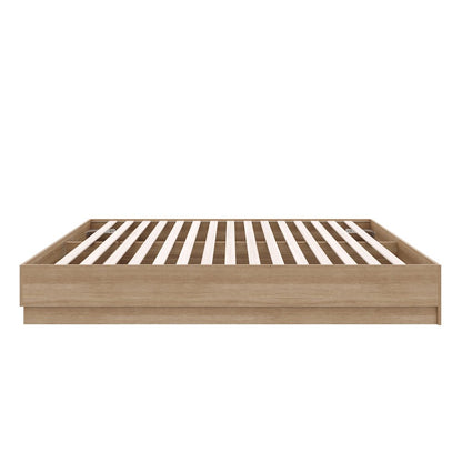 Milano Platform Bed Frame In Brown Oak