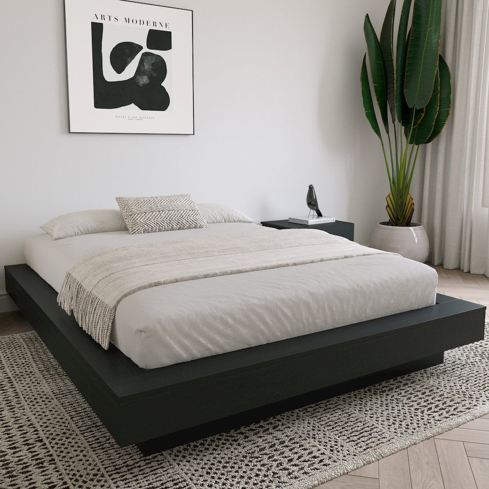 Marconi Platform Bed Frame In Black Karisma