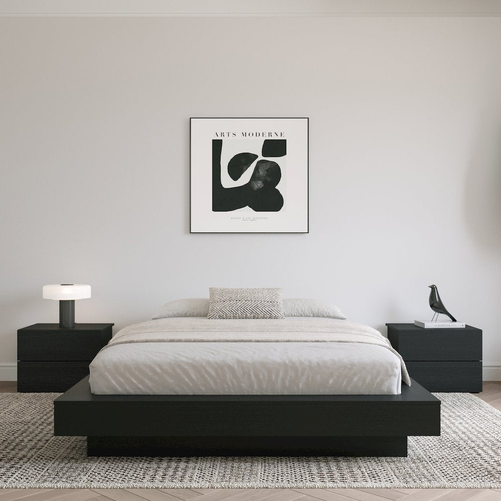 Marconi Platform Bed Frame In Black Karisma