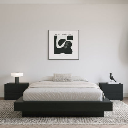 Marconi Platform Bed Frame In Black Karisma