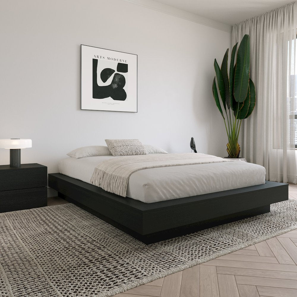 Marconi Platform Bed Frame In Black Karisma