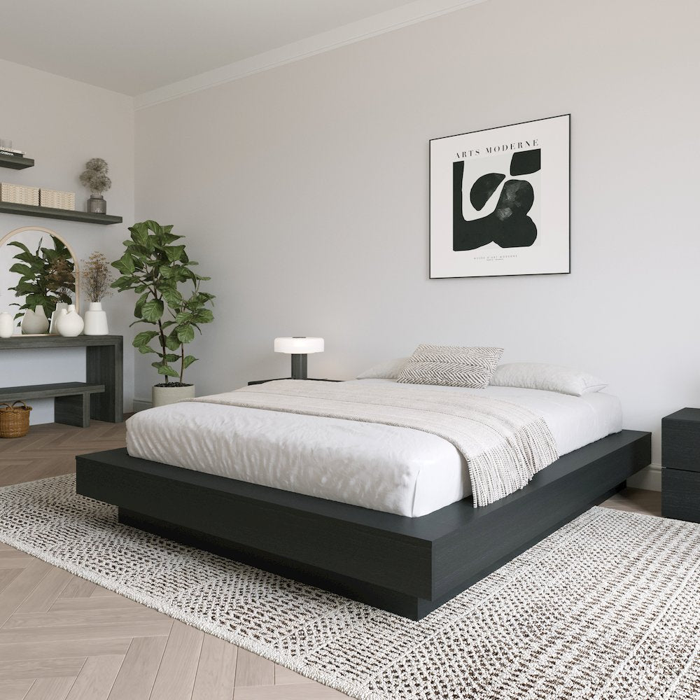 Marconi Platform Bed Frame In Black Karisma
