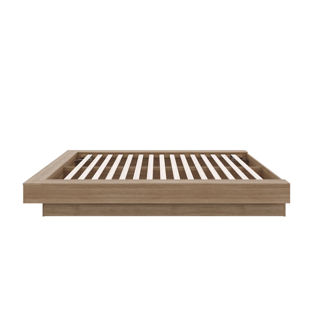Marconi Platform Bed Frame In Brown Oak