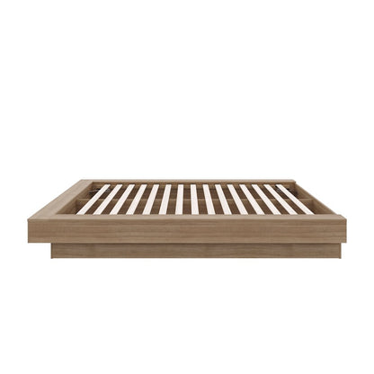 Marconi Platform Bed Frame In Brown Oak