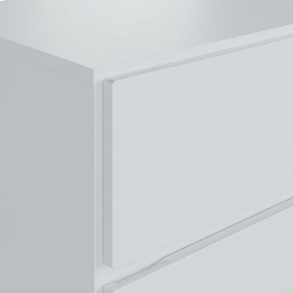 White Nightstand with One Drawer and Folding Door for Modern Bedroom Storage
