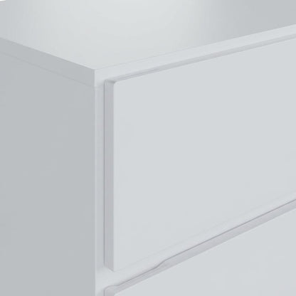 White Nightstand with One Drawer and Folding Door for Modern Bedroom Storage