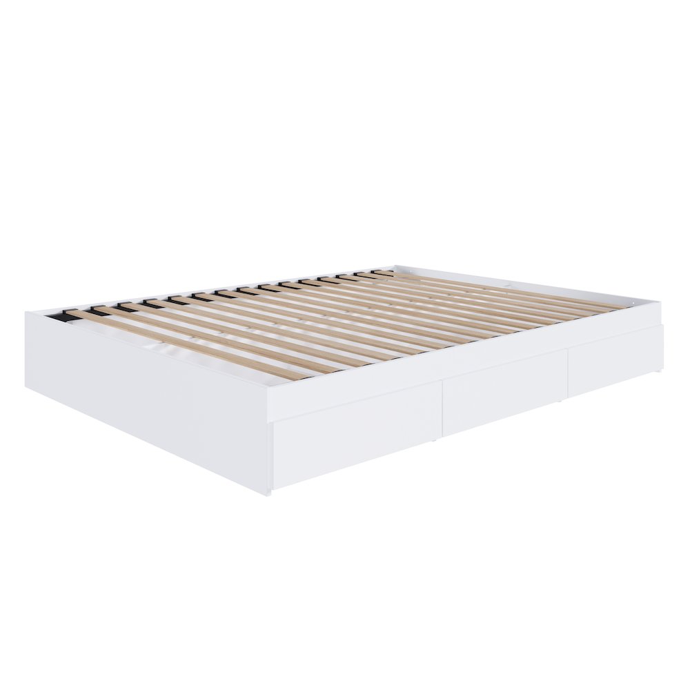 3-Drawer Storage Bed Frame, Full|White