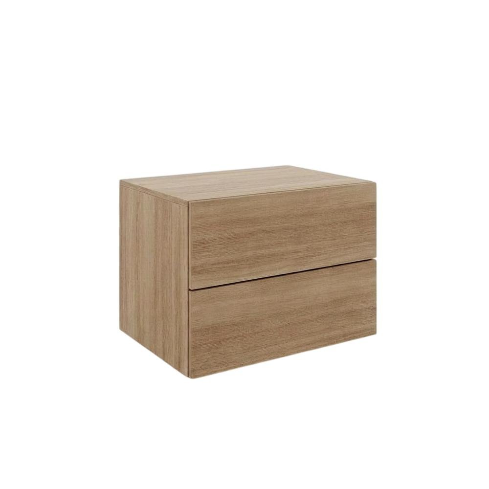 Brown Modern Nightstand with 2 Drawers and Laminated Finish