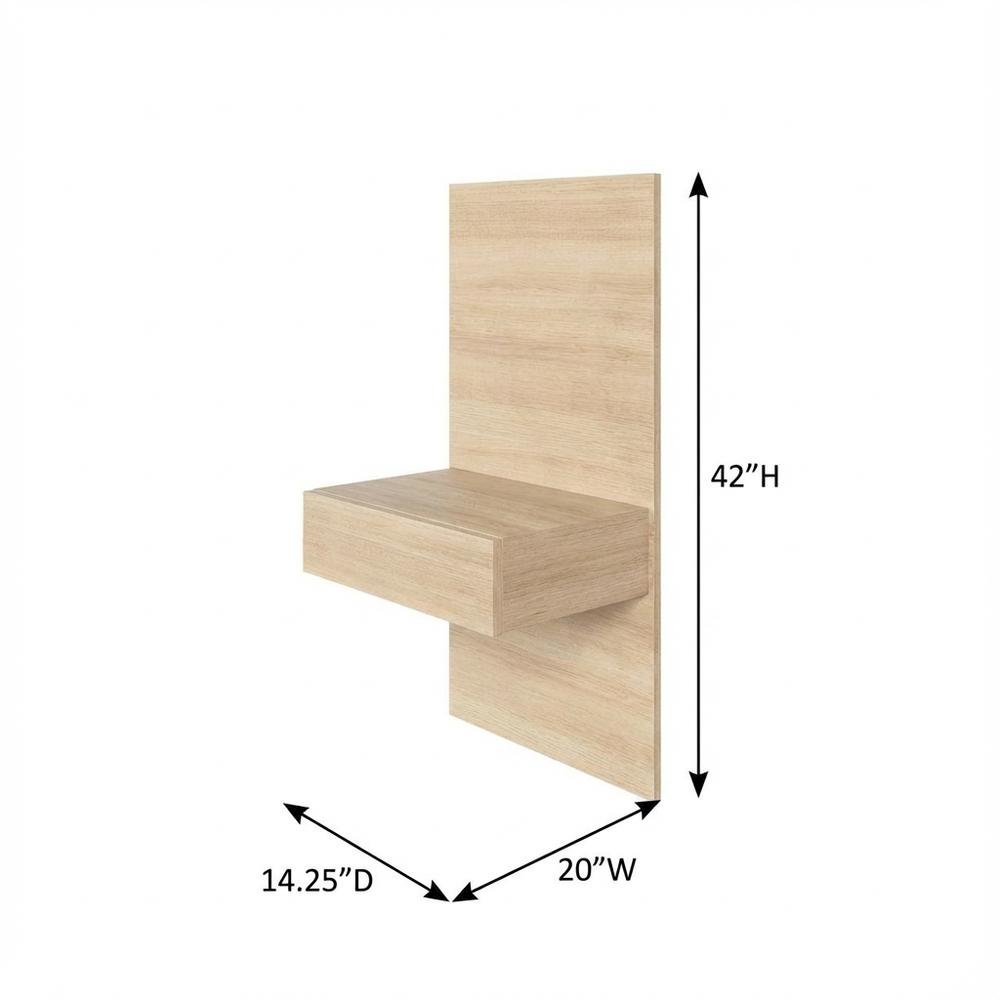 Floating Nightstand Extension Panel Set of 2 in Melamine Finish, Bedroom Decor