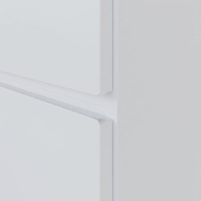 White Nightstand with One Drawer and Folding Door for Modern Bedroom Storage
