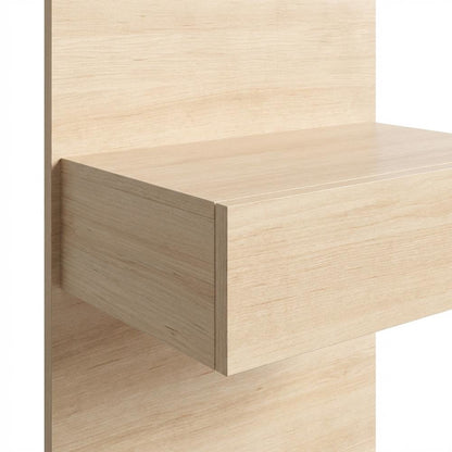 Floating Nightstand Extension Panel Set of 2 in Melamine Finish, Bedroom Decor