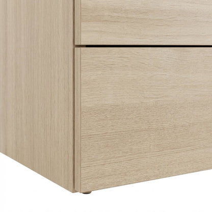 Brown Modern Nightstand with 2 Drawers and Laminated Finish