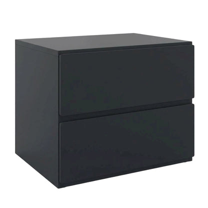 Black Nightstand with 1-Drawer, Folding Door, Modern Design for Bedroom Storage