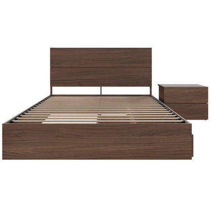 Milo 3-Piece Reversible Storage Bedroom Set,1 Nightstand, Queen