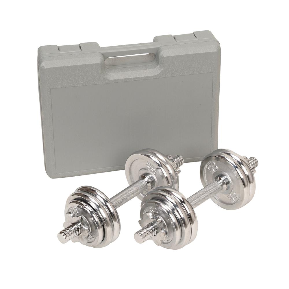 33Lbs Dumbbell Chrome Set
