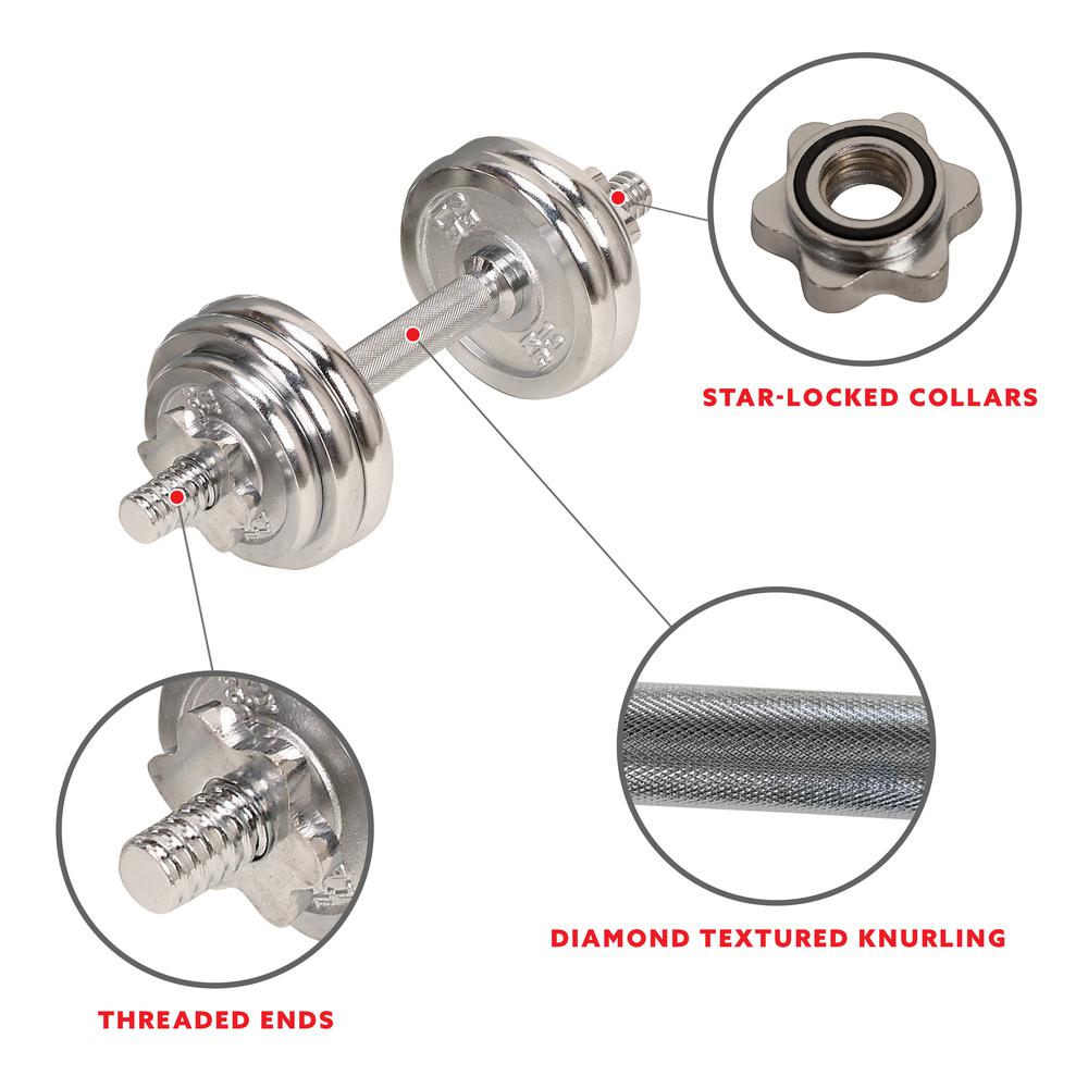 33Lbs Dumbbell Chrome Set