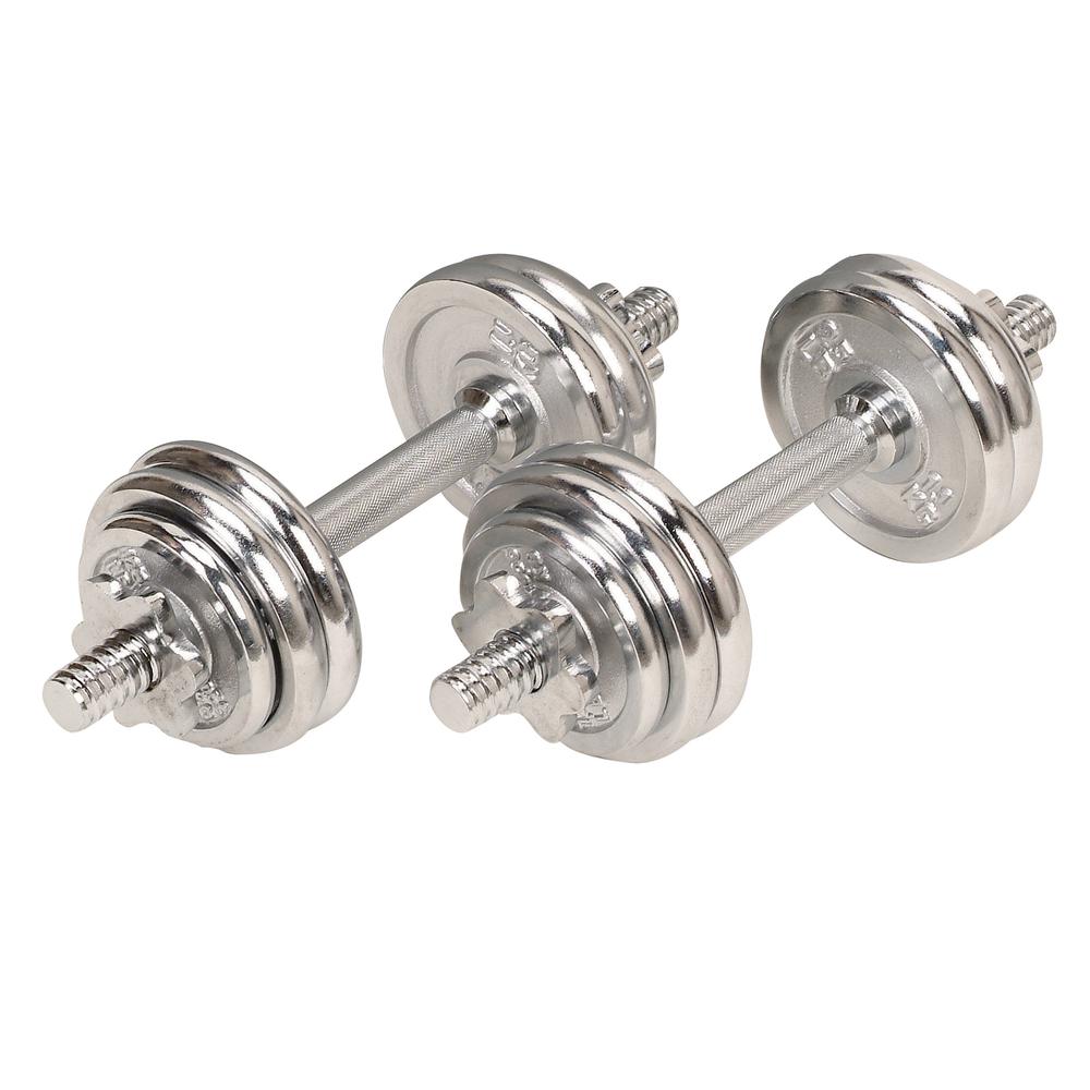 33Lbs Dumbbell Chrome Set