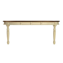 Merlot-Buttermilk Oval Dining Table with 12" Leaves in Rubberwood Finish