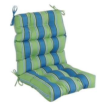 20-inch by 42-inch Spun Polyester Patterned Outdoor Tufted Chair Cushion