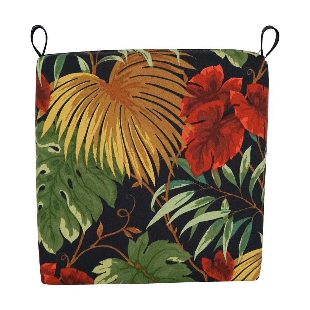 Set of 4 Outdoor Chair Cushions, Tropique Raven