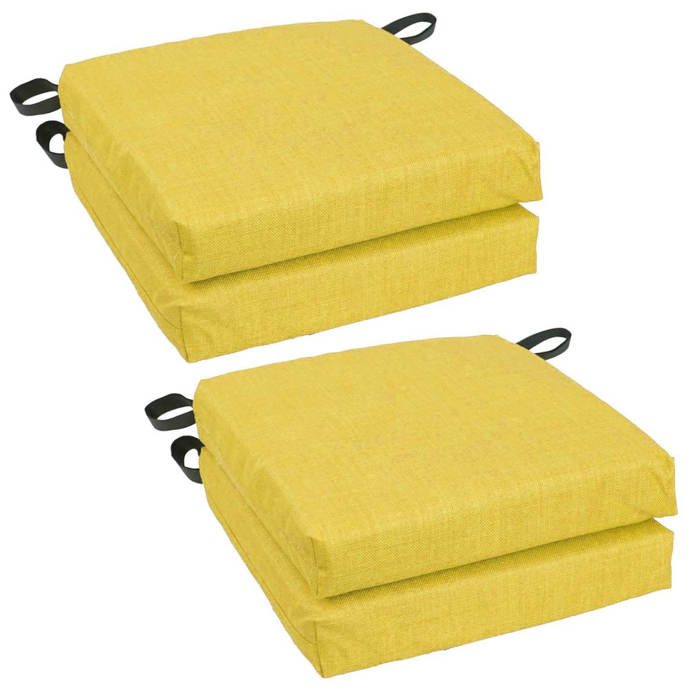 Set of 4 Outdoor Chair Cushions, Lemon