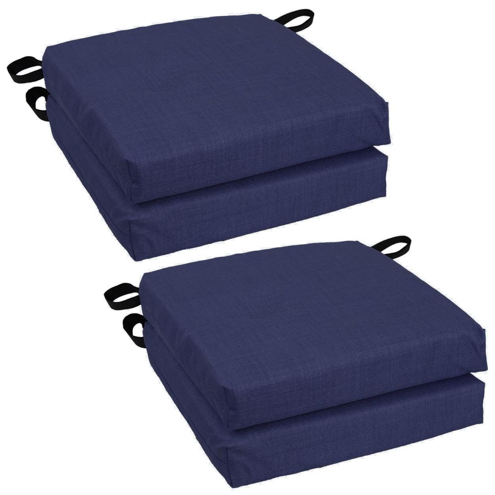 Set of 4 Outdoor Chair Cushions, Azul