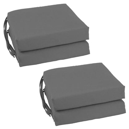 Blazing Needles Set of 4 Indoor Twill Chair Cushions, Steel Grey