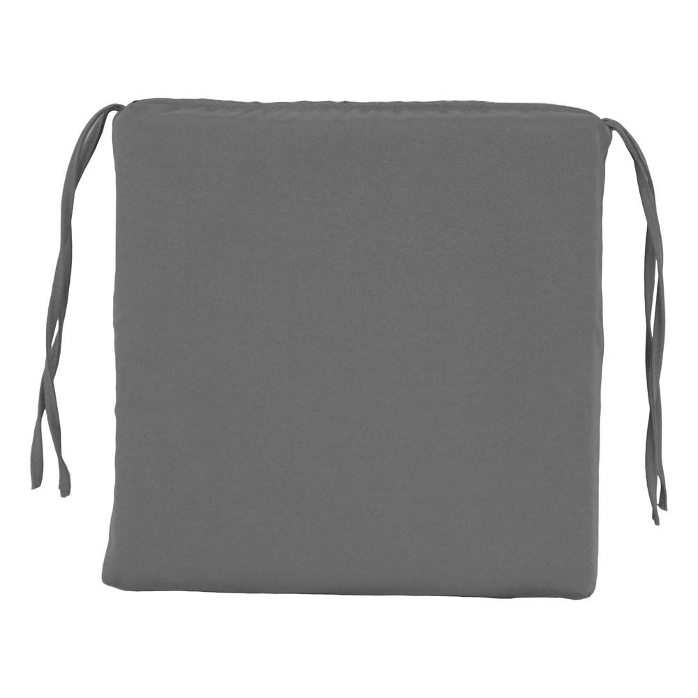 Blazing Needles Set of 4 Indoor Twill Chair Cushions, Steel Grey