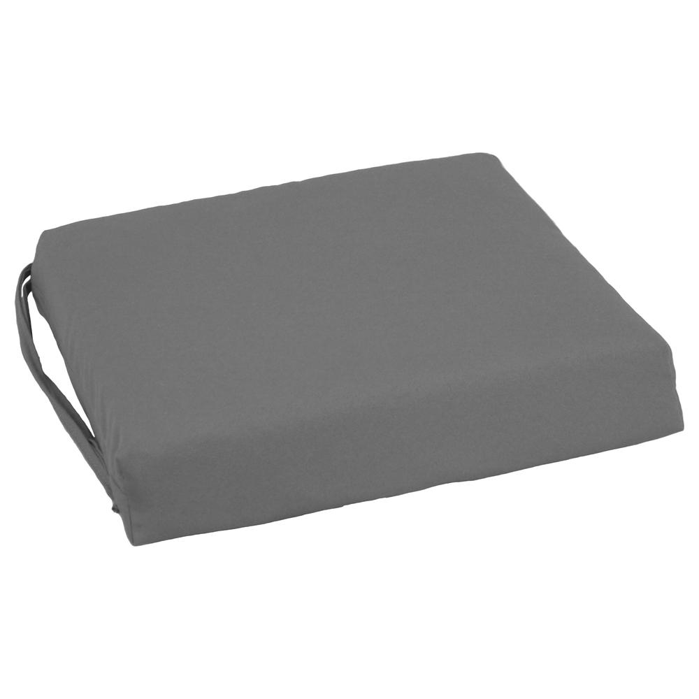 Blazing Needles Set of 4 Indoor Twill Chair Cushions, Steel Grey