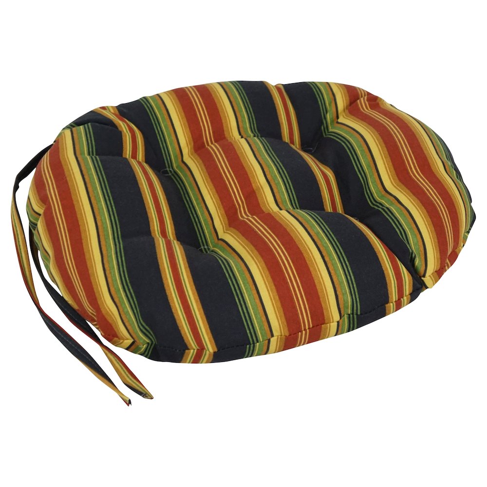 16-inch Spun Polyester Patterned Outdoor Round Tufted Chair Cushions (Set of 2)