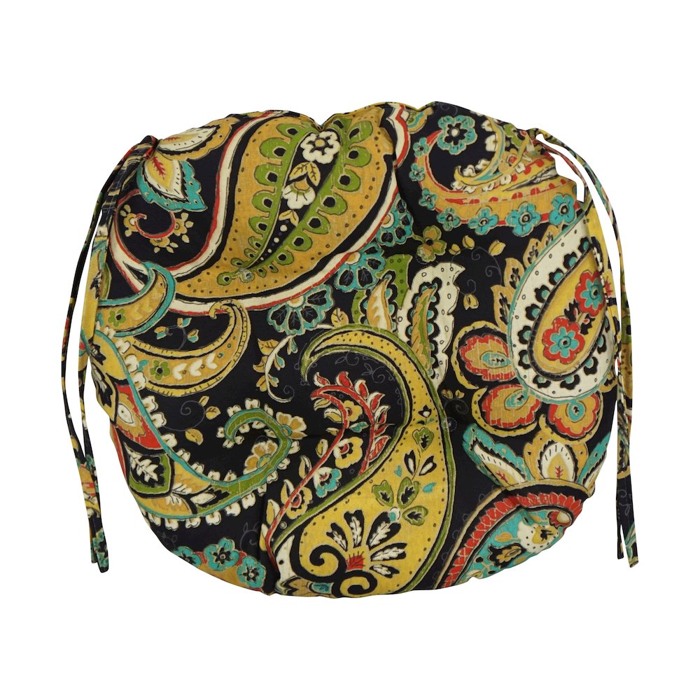 16-inch Spun Polyester Patterned Outdoor Round Tufted Chair Cushions (Set of 2)