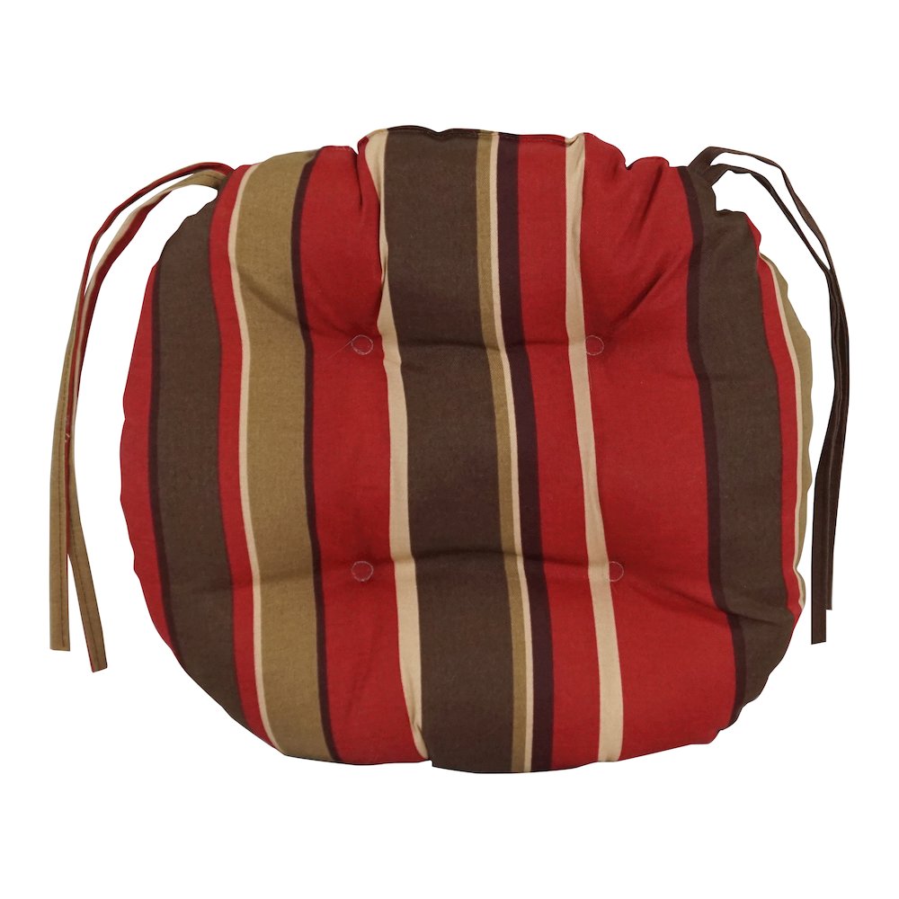 16-inch Spun Polyester Patterned Outdoor Round Tufted Chair Cushions (Set of 4)