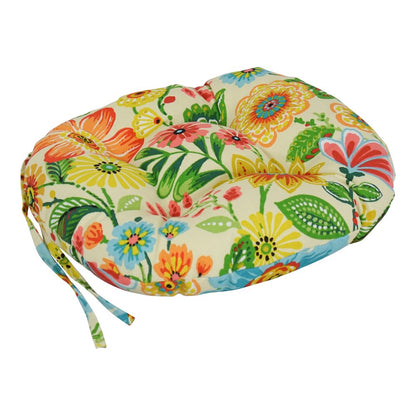 16-inch Spun Polyester Patterned Outdoor Round Tufted Chair Cushions (Set of 4)