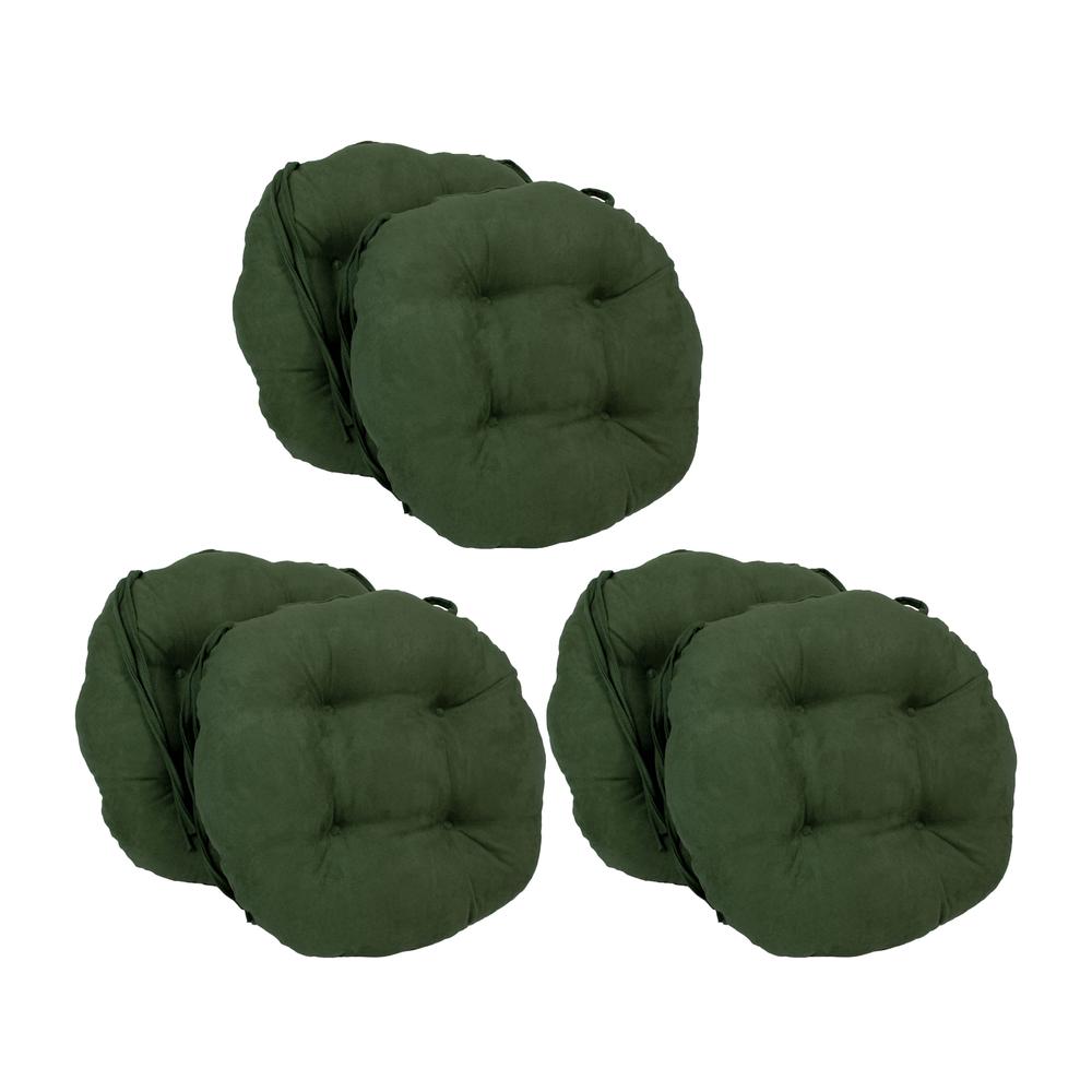16-inch Solid Microsuede Round Tufted Chair Cushions (Set of 6)  916X16RD-T-6CH-MS-HG
