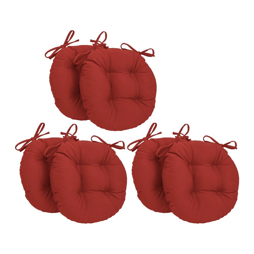 16-inch Solid Twill Round Tufted Chair Cushions (Set of 6)  916X16RD-T-6CH-TW-RR