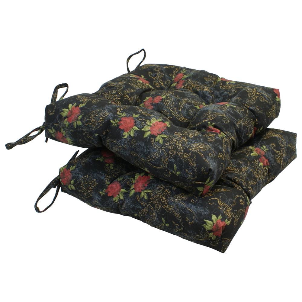 16-inch Indoor Square Tufted Chair Cushions (Set of 2)  916X16SQ-T-2CH-ID-019
