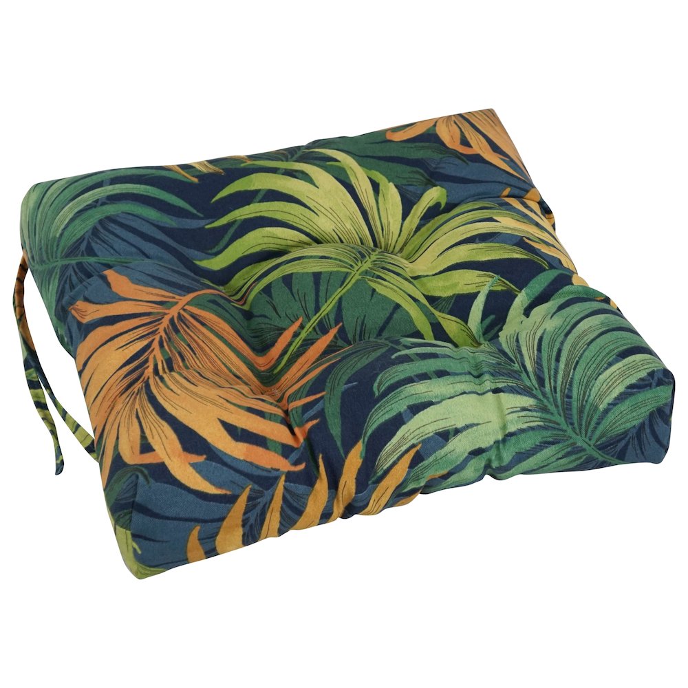 16-inch Spun Polyester Patterned Outdoor Square Tufted Chair Cushions (Set of 2)