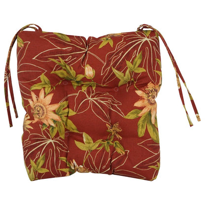 16-inch Spun Polyester Patterned Outdoor Square Tufted Chair Cushions (Set of 4)