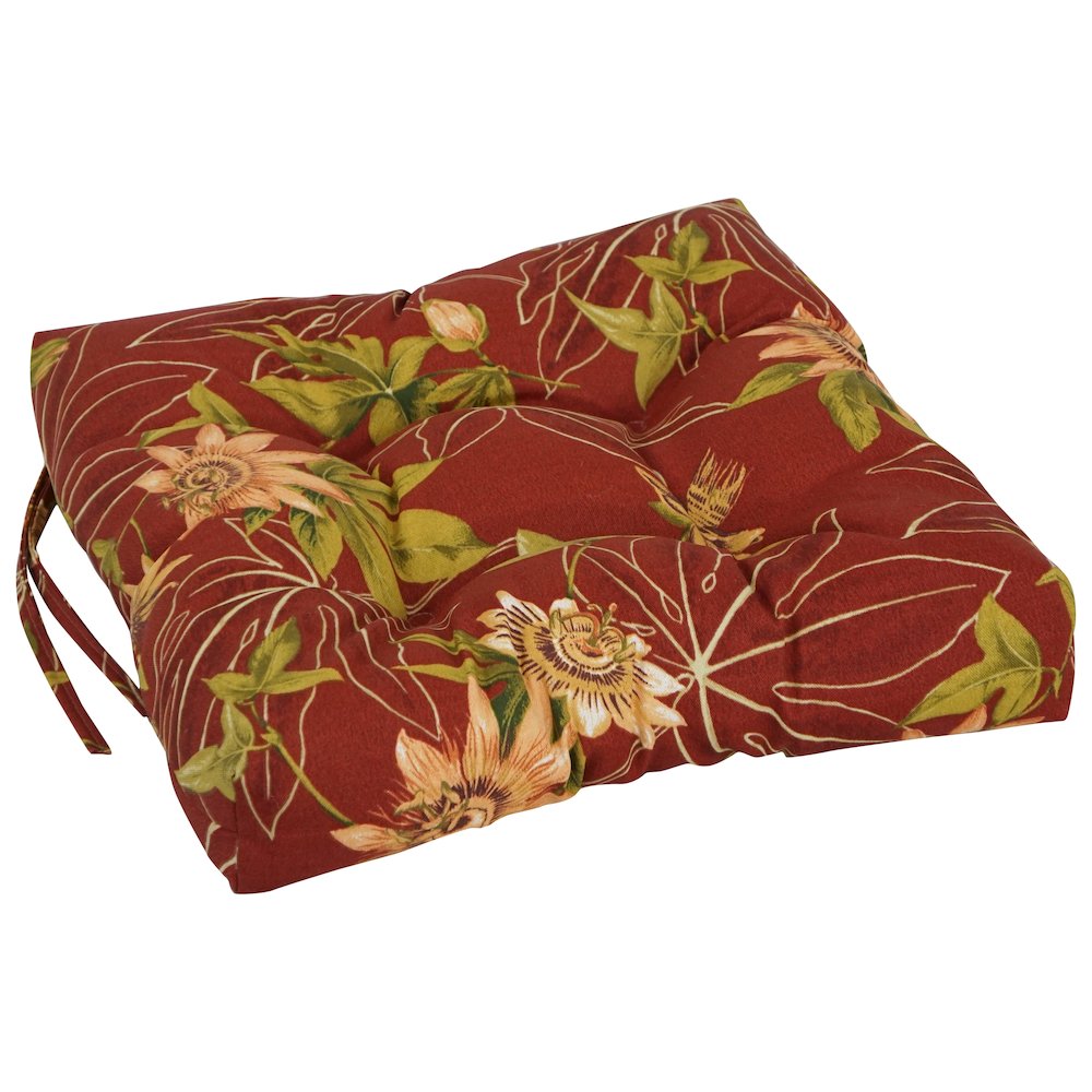 16-inch Spun Polyester Patterned Outdoor Square Tufted Chair Cushions (Set of 4)