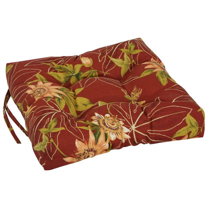 16-inch Spun Polyester Patterned Outdoor Square Tufted Chair Cushions (Set of 4)