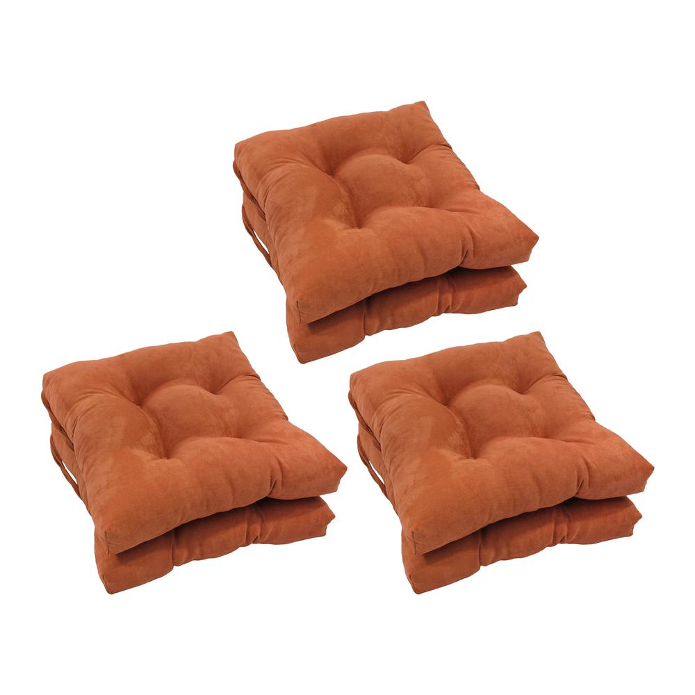 16-inch Solid Microsuede Square Tufted Chair Cushions (Set of 6) 916X16SQ-T-6CH-MS-SP
