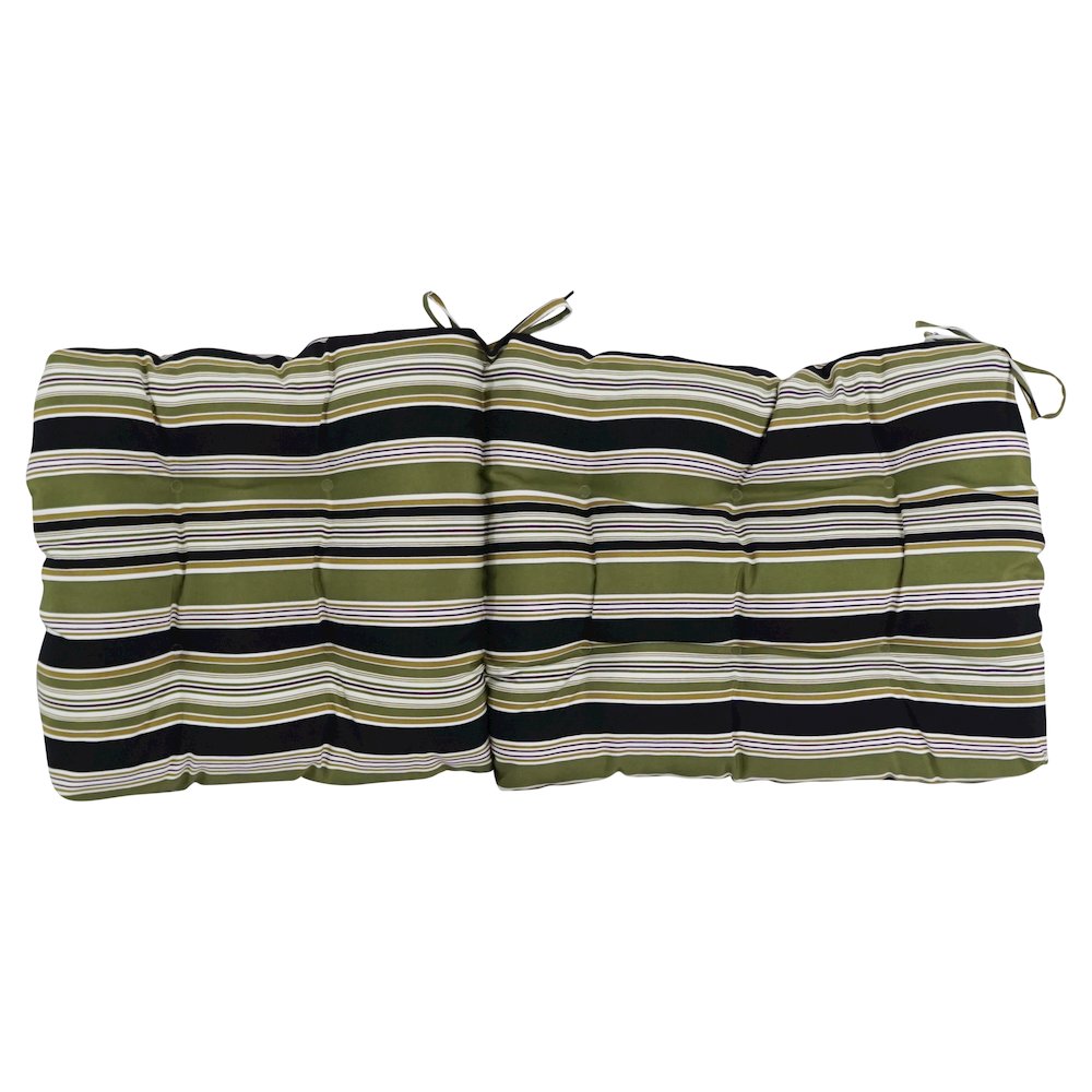 18-inch by 38-inch Spun Polyester Patterned Outdoor Tufted Chair Cushion